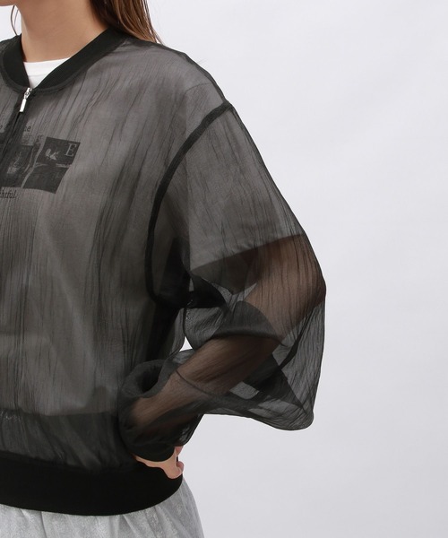 LAKOLE（ラコレ）の「シアーブルゾン / 126888（ブルゾン・レディース・ブラック/グレー/アイボリー・FREE）」の15枚目の写真