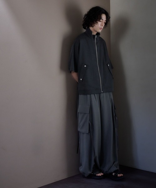 HARE（ハレ）の「スタンドカラーフラップポケットシャツブルゾン(HARE)（シャツ/ブラウス・メンズ・グレー/ブラック/グリーン/パープル・FREE）」の6枚目の写真