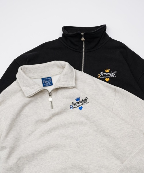 【セール】【王冠チャームハーフジップスウェット / KING charm Half Zip Sweat】（スウェット）｜Remember.（リメンバー）
