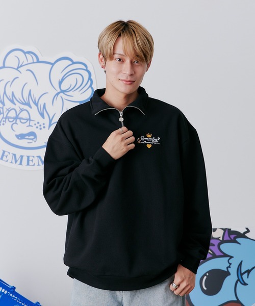 【セール】【王冠チャームハーフジップスウェット / KING charm Half Zip Sweat】（スウェット）｜Remember.（リメンバー）