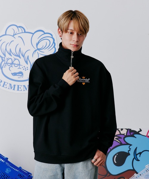 【セール】【王冠チャームハーフジップスウェット / KING charm Half Zip Sweat】（スウェット）｜Remember.（リメンバー）