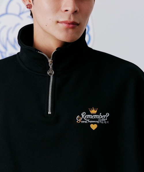 【セール】【王冠チャームハーフジップスウェット / KING charm Half Zip Sweat】（スウェット）｜Remember.（リメンバー）