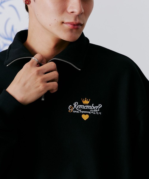 【セール】【王冠チャームハーフジップスウェット / KING charm Half Zip Sweat】（スウェット）｜Remember.（リメンバー）