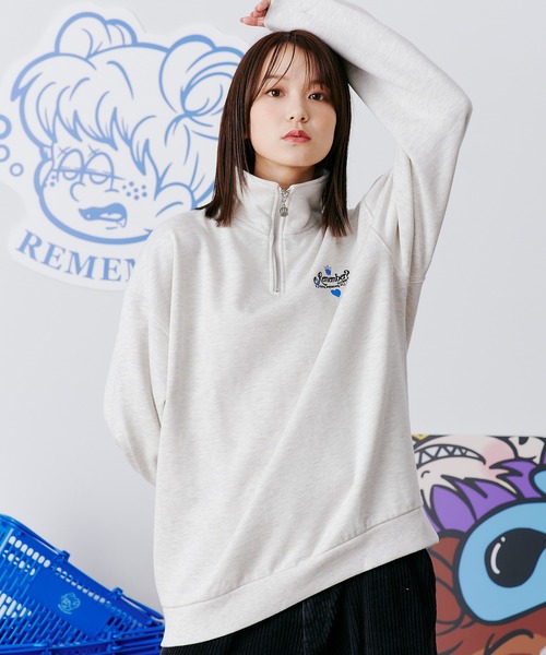 【セール】【王冠チャームハーフジップスウェット / KING charm Half Zip Sweat】（スウェット）｜Remember.（リメンバー）