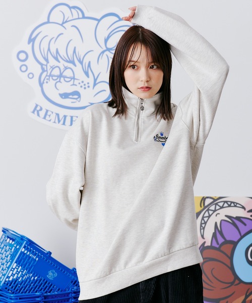 【セール】【王冠チャームハーフジップスウェット / KING charm Half Zip Sweat】（スウェット）｜Remember.（リメンバー）