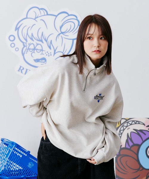 【セール】【王冠チャームハーフジップスウェット / KING charm Half Zip Sweat】（スウェット）｜Remember.（リメンバー）