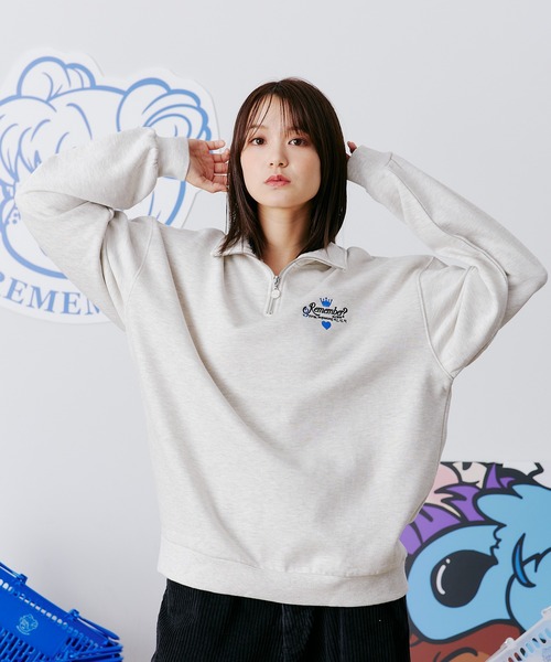 【セール】【王冠チャームハーフジップスウェット / KING charm Half Zip Sweat】（スウェット）｜Remember.（リメンバー）