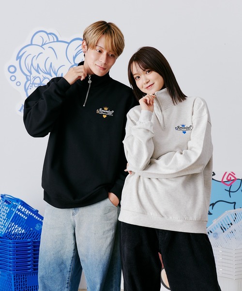 【セール】【王冠チャームハーフジップスウェット / KING charm Half Zip Sweat】（スウェット）｜Remember.（リメンバー）