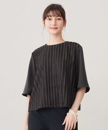フリンジジャガード ブラウス
