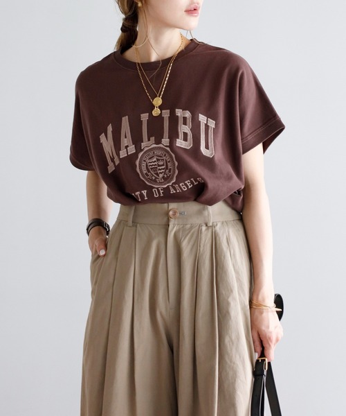 MALIBUロゴピグメントスウェットTシャツ