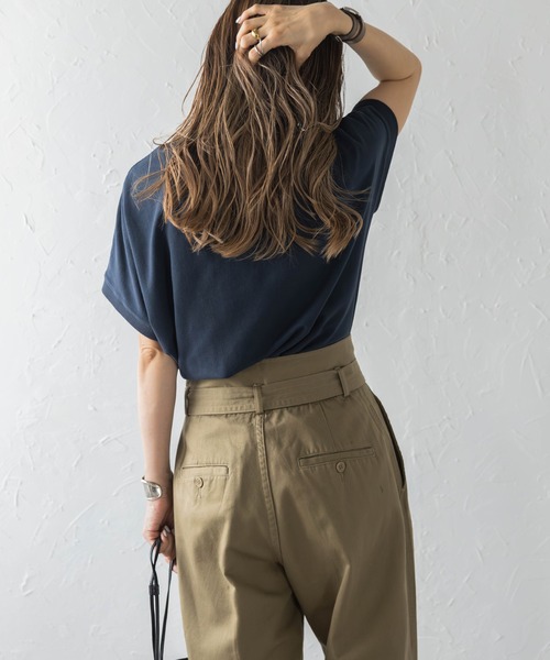 Bonjour Sagan（ボンジュールサガン）の「カレッジ刺繍ピグメントスウェットTシャツ（Tシャツ/カットソー・レディース・ネイビー/チャコールグレー/ベージュ/ブラック/ブラウン系その他・FREE）」の10枚目の写真