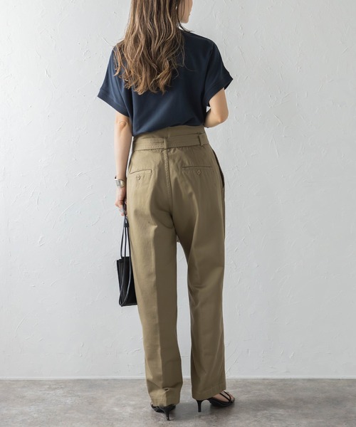 Bonjour Sagan（ボンジュールサガン）の「カレッジ刺繍ピグメントスウェットTシャツ（Tシャツ/カットソー・レディース・ネイビー/チャコールグレー/ベージュ/ブラック/ブラウン系その他・FREE）」の11枚目の写真