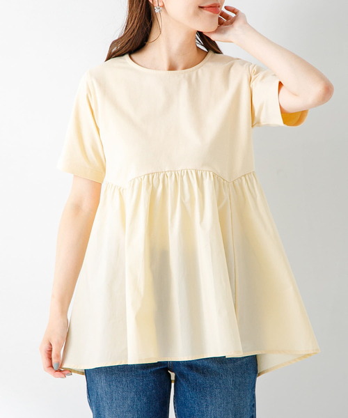 URBAN RESEARCH Sonny Label（アーバンリサーチサニーレーベル）の「ドッキングカットプルオーバー（Tシャツ/カットソー・レディース・オフホワイト/イエロー/ブラック・FREE）」の3枚目の写真