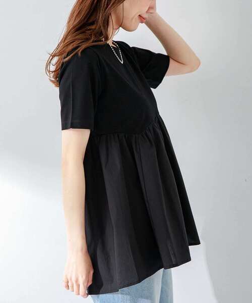 URBAN RESEARCH Sonny Label（アーバンリサーチサニーレーベル）の「ドッキングカットプルオーバー（Tシャツ/カットソー・レディース・オフホワイト/イエロー/ブラック・FREE）」の6枚目の写真