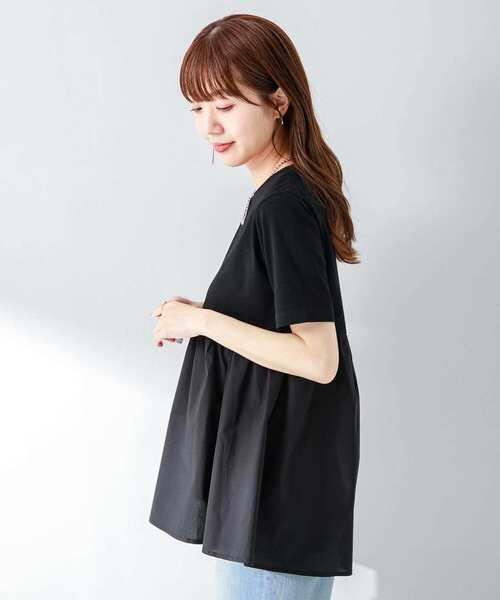 URBAN RESEARCH Sonny Label（アーバンリサーチサニーレーベル）の「ドッキングカットプルオーバー（Tシャツ/カットソー・レディース・オフホワイト/イエロー/ブラック・FREE）」の9枚目の写真