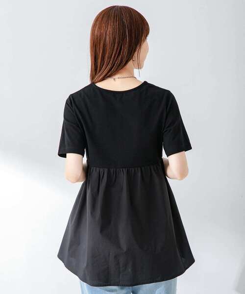 URBAN RESEARCH Sonny Label（アーバンリサーチサニーレーベル）の「ドッキングカットプルオーバー（Tシャツ/カットソー・レディース・オフホワイト/イエロー/ブラック・FREE）」の10枚目の写真