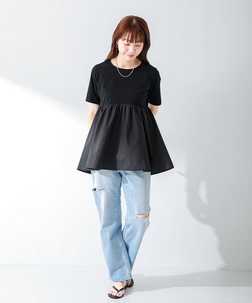 URBAN RESEARCH Sonny Label（アーバンリサーチサニーレーベル）の「ドッキングカットプルオーバー（Tシャツ/カットソー・レディース・オフホワイト/イエロー/ブラック・FREE）」の11枚目の写真