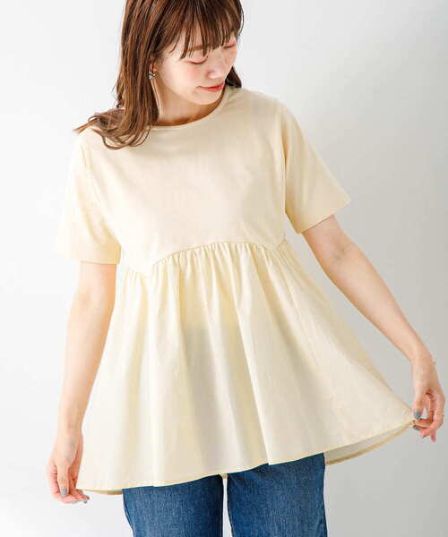 URBAN RESEARCH Sonny Label（アーバンリサーチサニーレーベル）の「ドッキングカットプルオーバー（Tシャツ/カットソー・レディース・オフホワイト/イエロー/ブラック・FREE）」の14枚目の写真