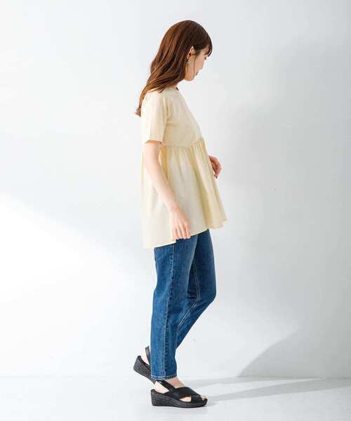 URBAN RESEARCH Sonny Label（アーバンリサーチサニーレーベル）の「ドッキングカットプルオーバー（Tシャツ/カットソー・レディース・オフホワイト/イエロー/ブラック・FREE）」の19枚目の写真