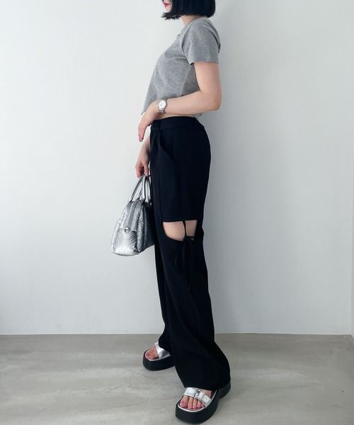 Heather（ヘザー）の「Wストラップソールサンダル　130557（サンダル・レディース・シルバー/ブラック・L/M）」の12枚目の写真