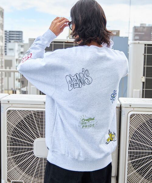 BEN DAVIS(ベンデイビス)の「【BEN DAVIS(ベンデイビス)】EMBROIDERY WORK CREW NV / スウェット クルーネック 刺繍 オーバーサイズ 裏起毛 ワイドシルエット(スウェット・メンズ・ブラック/ネイビー/アッシュグレー・X-LARGE/LARGE/MEDIUM)」の8枚目の写真