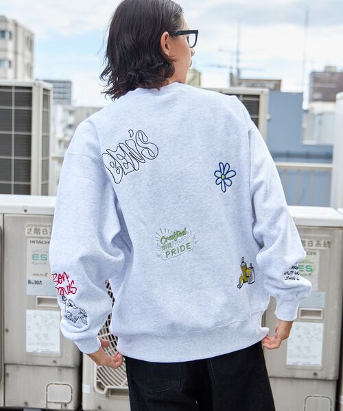 BEN DAVIS(ベンデイビス)の「【BEN DAVIS(ベンデイビス)】EMBROIDERY WORK CREW NV / スウェット クルーネック 刺繍 オーバーサイズ 裏起毛 ワイドシルエット(スウェット・メンズ・ブラック/ネイビー/アッシュグレー・X-LARGE/LARGE/MEDIUM)」の9枚目の写真