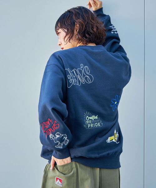 BEN DAVIS(ベンデイビス)の「【BEN DAVIS(ベンデイビス)】EMBROIDERY WORK CREW NV / スウェット クルーネック 刺繍 オーバーサイズ 裏起毛 ワイドシルエット(スウェット・メンズ・ブラック/ネイビー/アッシュグレー・X-LARGE/LARGE/MEDIUM)」の14枚目の写真