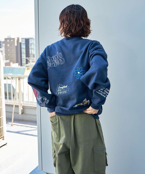 BEN DAVIS(ベンデイビス)の「【BEN DAVIS(ベンデイビス)】EMBROIDERY WORK CREW NV / スウェット クルーネック 刺繍 オーバーサイズ 裏起毛 ワイドシルエット(スウェット・メンズ・ブラック/ネイビー/アッシュグレー・X-LARGE/LARGE/MEDIUM)」の15枚目の写真