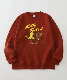 【Tom & Jerry/トム & ジェリー】アートワークデザイン 裏起毛 サガラ刺繍 クルーネック スウェット トレーナー