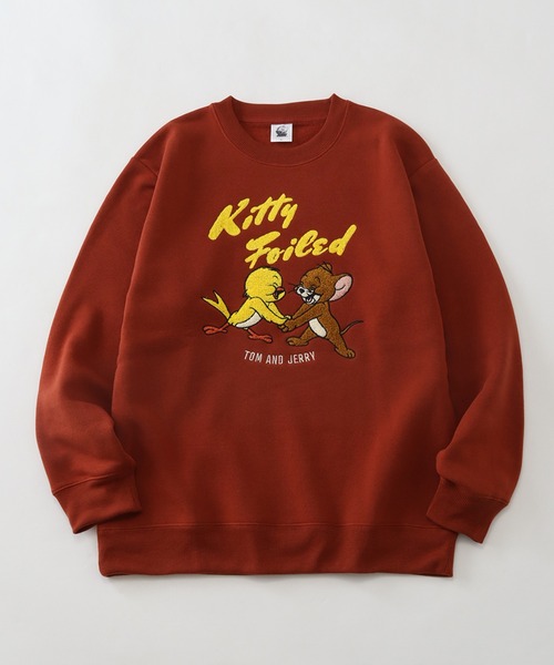 Tom&Jerry(トムアンドジェリー)の「【Tom & Jerry/トム & ジェリー】アートワークデザイン 裏起毛 サガラ刺繍 クルーネック スウェット トレーナー(スウェット・レディース・スミクロ/グリーン/ベージュ系その他/ブラウン系その他・M/L)」の3枚目の写真