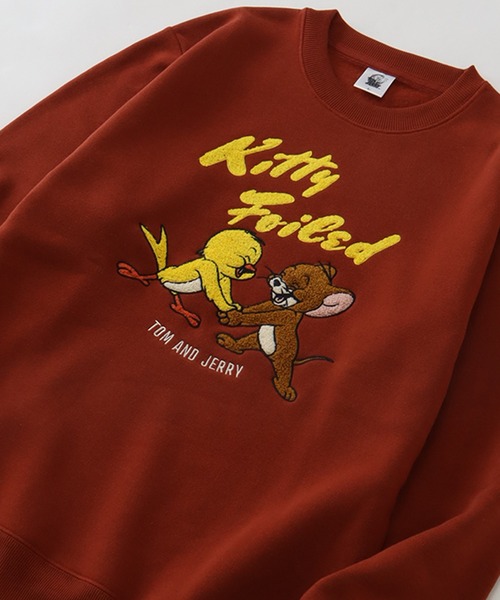 Tom&Jerry(トムアンドジェリー)の「【Tom & Jerry/トム & ジェリー】アートワークデザイン 裏起毛 サガラ刺繍 クルーネック スウェット トレーナー(スウェット・レディース・スミクロ/グリーン/ベージュ系その他/ブラウン系その他・M/L)」の12枚目の写真