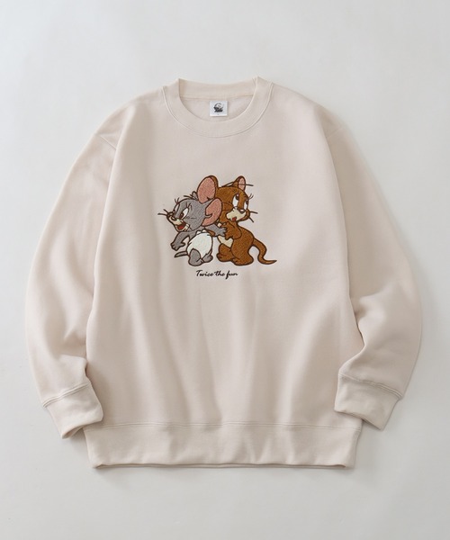 Tom&Jerry(トムアンドジェリー)の「【Tom & Jerry/トム & ジェリー】アートワークデザイン 裏起毛 サガラ刺繍 クルーネック スウェット トレーナー(スウェット・レディース・スミクロ/グリーン/ベージュ系その他/ブラウン系その他・M/L)」の5枚目の写真