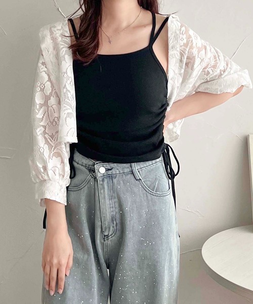 セール】【apres jour clair】ドロストカップ付きキャミソール