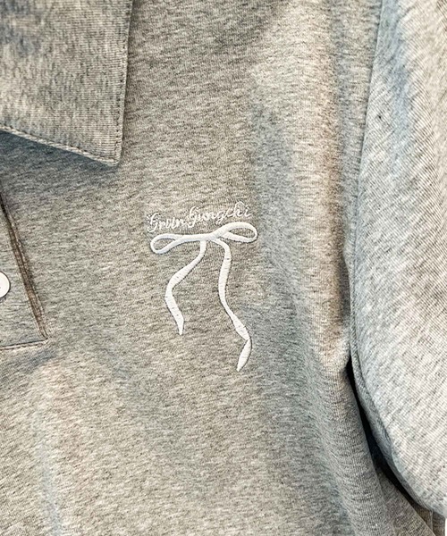 frunco（フランコ）の「【各サイト限定価格】リボン刺繍カットポロワンピース（ワンピース・レディース・ネイビー/グレー・MEDIUM）」の7枚目の写真