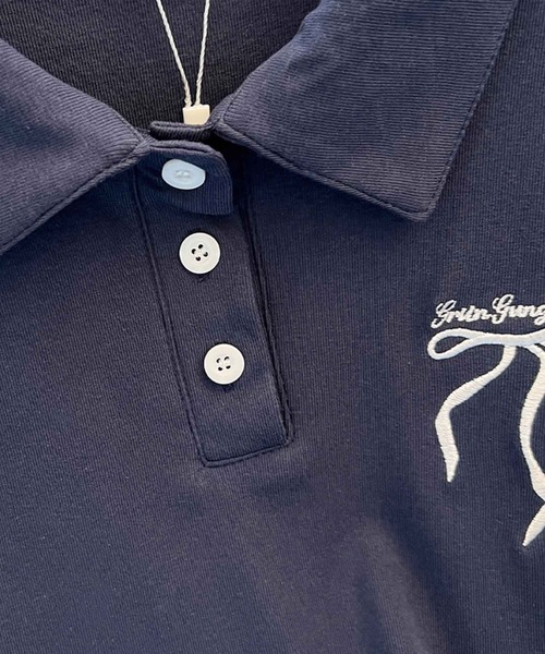 frunco（フランコ）の「【各サイト限定価格】リボン刺繍カットポロワンピース（ワンピース・レディース・ネイビー/グレー・MEDIUM）」の13枚目の写真