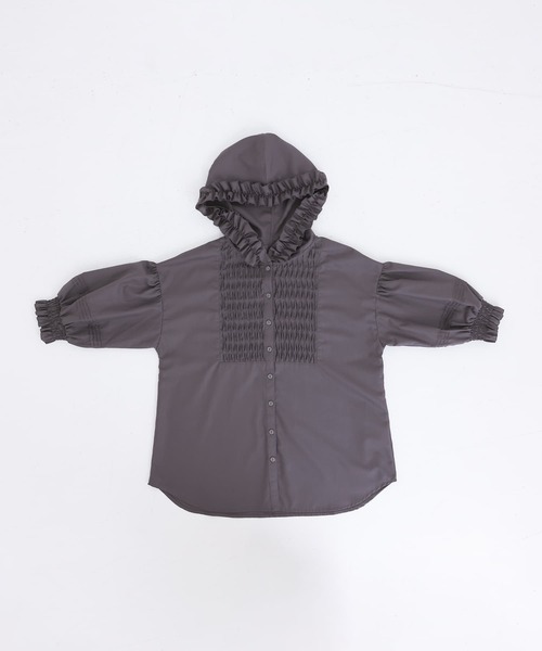 somari imagination（ソマリ イマジネーション）の「『フリルフードピンタックブラウス』（シャツ/ブラウス・レディース・チャコール/オフホワイト・FREE）」の17枚目の写真