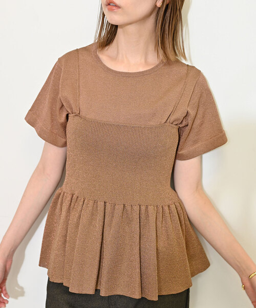 【新品】SLOBE IENAファンタジアパールラメニットビスチェ 追加》ファンタジアパールラメニットビスチェ | スローブ イエナ