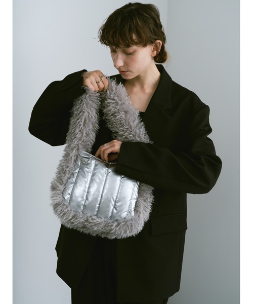 激レア・良品】ANTEPRIMA ハンドバッグ トート ファーバッグ ブラック