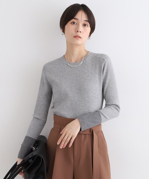 【セール】【スタイルUP】ハイゲージクルーネックプルオーバーニット（ニット/セーター）｜INDIVI（インディヴィ） pattayablatt.com