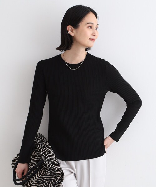 【セール】【スタイルUP】ハイゲージクルーネックプルオーバーニット（ニット/セーター）｜INDIVI（インディヴィ） pattayablatt.com