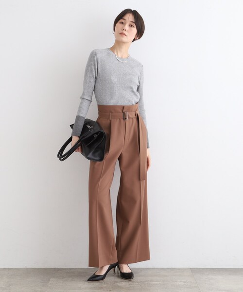 【セール】【スタイルUP】ハイゲージクルーネックプルオーバーニット（ニット/セーター）｜INDIVI（インディヴィ） pattayablatt.com
