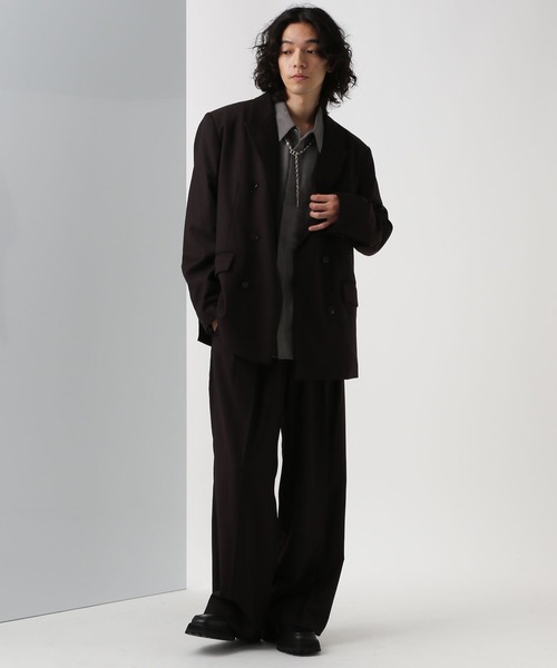 HARE（ハレ）の「【SET UP対応】プレミアムウールダブルジャケット(HARE)（テーラードジャケット・メンズ・ブラック/ブラウン・SMALL/MEDIUM）」の20枚目の写真