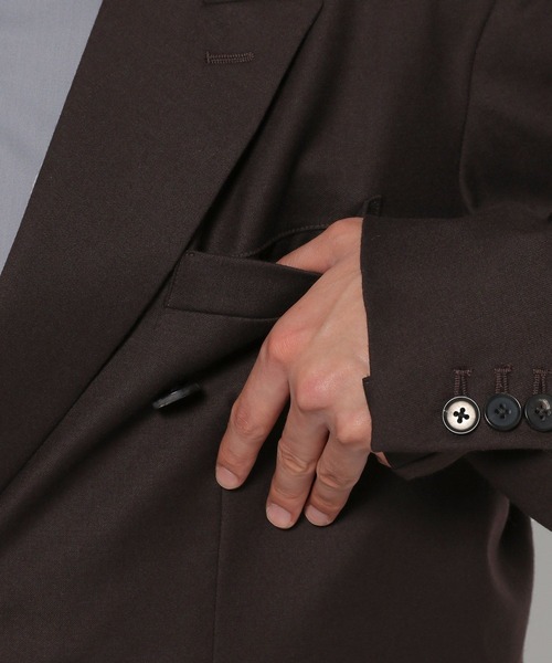 HARE（ハレ）の「【SET UP対応】プレミアムウールダブルジャケット(HARE)（テーラードジャケット・メンズ・ブラック/ブラウン・SMALL/MEDIUM）」の8枚目の写真