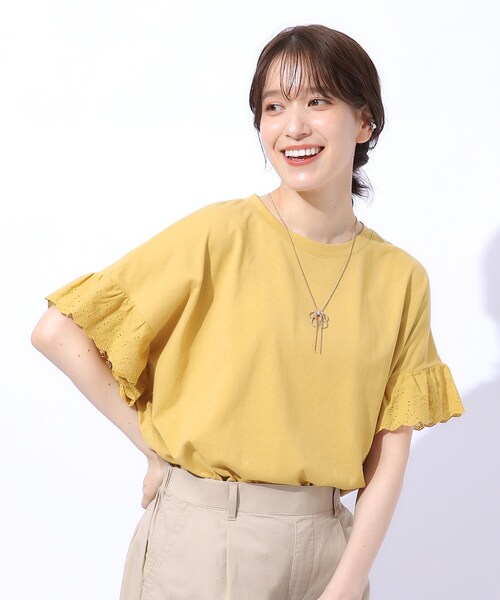 SHOO・LA・RUE(シューラルー)の「◆大人の可愛さを引き出す お袖レーストップス(Tシャツ/カットソー・レディース・ブラウン系その他/ブラック/ホワイト系/イエロー・04/03/02)」の14枚目の写真