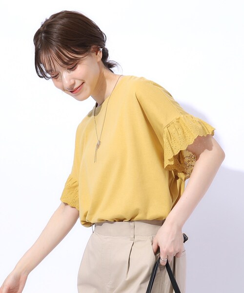 セール】大人の可愛さを引き出す お袖レーストップス（Tシャツ