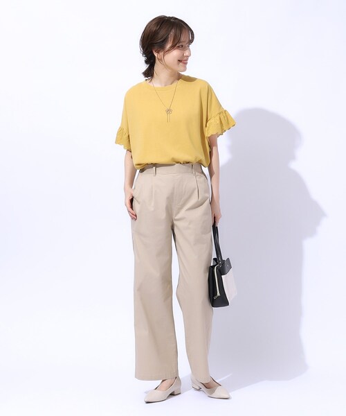 SHOO・LA・RUE(シューラルー)の「◆大人の可愛さを引き出す お袖レーストップス(Tシャツ/カットソー・レディース・ブラウン系その他/ブラック/ホワイト系/イエロー・04/03/02)」の12枚目の写真
