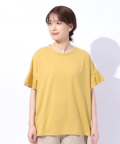 SHOO・LA・RUE(シューラルー)の「◆大人の可愛さを引き出す お袖レーストップス(Tシャツ/カットソー・レディース・ブラウン系その他/ブラック/ホワイト系/イエロー・04/03/02)」の10枚目の写真