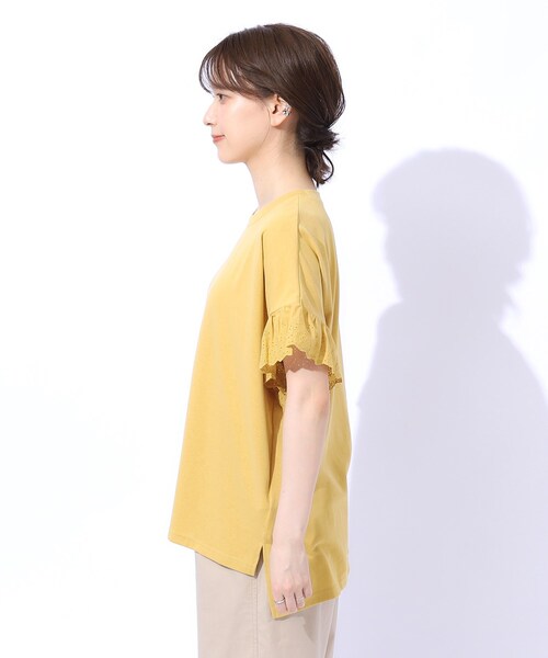 SHOO・LA・RUE(シューラルー)の「◆大人の可愛さを引き出す お袖レーストップス(Tシャツ/カットソー・レディース・ブラウン系その他/ブラック/ホワイト系/イエロー・04/03/02)」の9枚目の写真