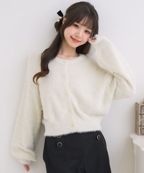 ems excite（エムズエキサイト）の「ラメシャギーショートカーデ（カーディガン/ボレロ・レディース・ダークグレー/ブルー/ピンク/オフホワイト・FREE）」の16枚目の写真