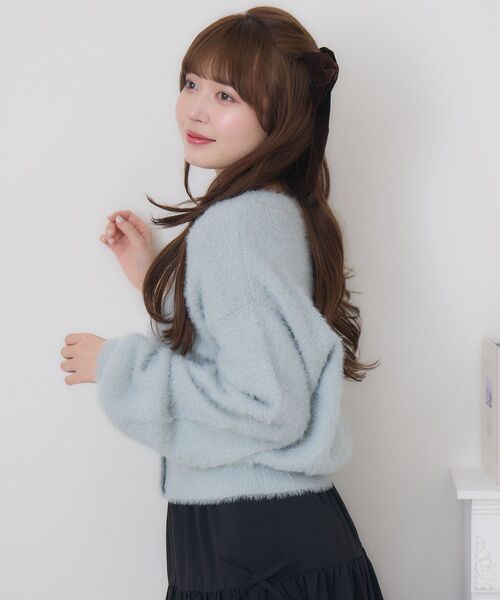 ems excite（エムズエキサイト）の「ラメシャギーショートカーデ（カーディガン/ボレロ・レディース・ダークグレー/ブルー/ピンク/オフホワイト・FREE）」の20枚目の写真